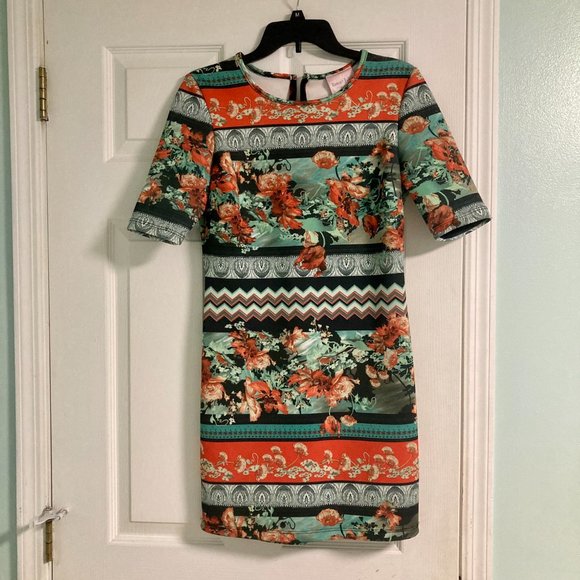 Romeo & Juliet multi-print mini shift dress - Picture 1 of 10